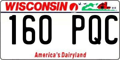 WI license plate 160PQC
