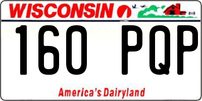 WI license plate 160PQP