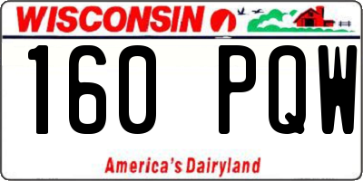 WI license plate 160PQW