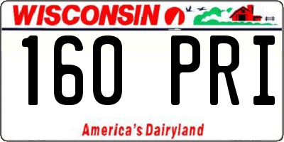 WI license plate 160PRI