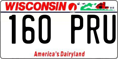 WI license plate 160PRU