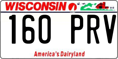 WI license plate 160PRV