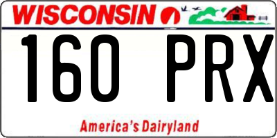 WI license plate 160PRX