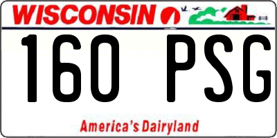 WI license plate 160PSG