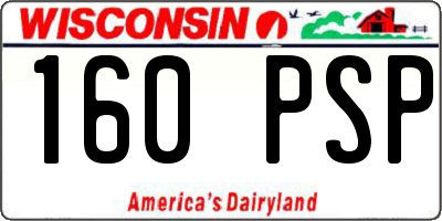 WI license plate 160PSP