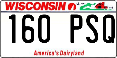 WI license plate 160PSQ