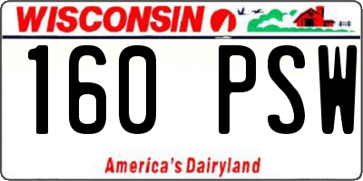 WI license plate 160PSW