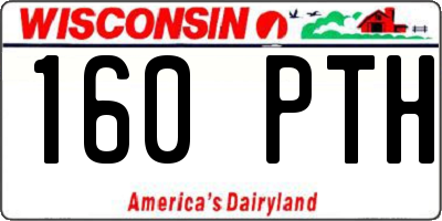 WI license plate 160PTH