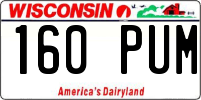 WI license plate 160PUM