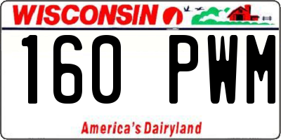 WI license plate 160PWM