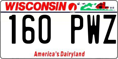 WI license plate 160PWZ