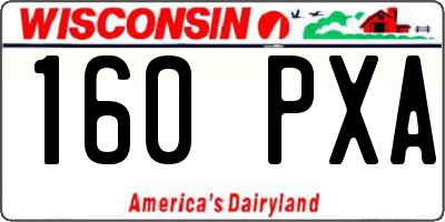 WI license plate 160PXA