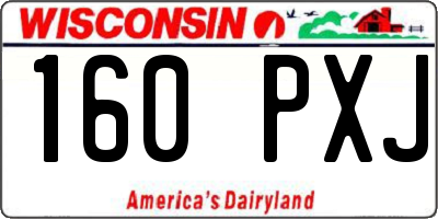 WI license plate 160PXJ
