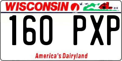 WI license plate 160PXP
