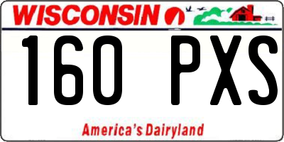 WI license plate 160PXS