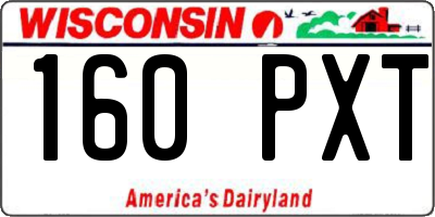WI license plate 160PXT