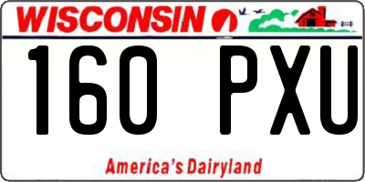 WI license plate 160PXU