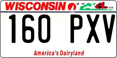WI license plate 160PXV