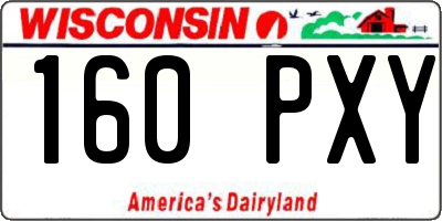 WI license plate 160PXY