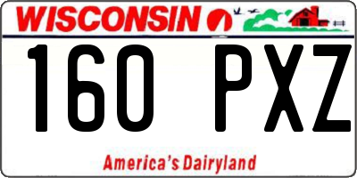WI license plate 160PXZ