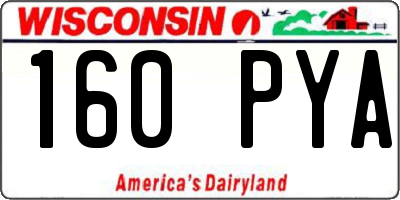 WI license plate 160PYA