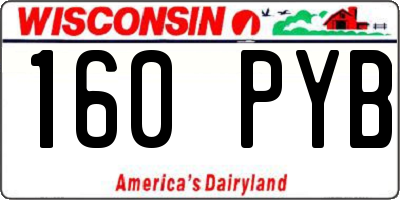 WI license plate 160PYB