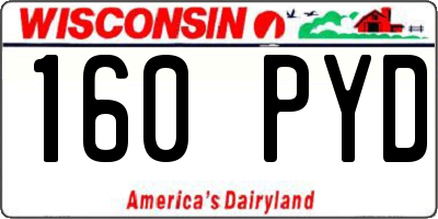 WI license plate 160PYD