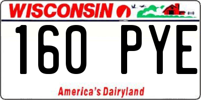 WI license plate 160PYE