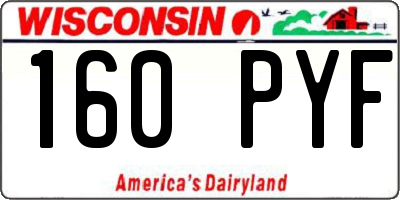 WI license plate 160PYF