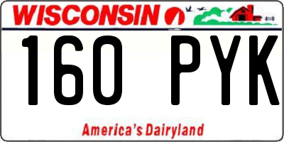 WI license plate 160PYK