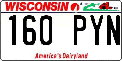WI license plate 160PYN
