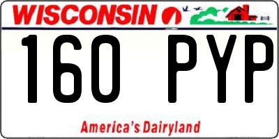 WI license plate 160PYP