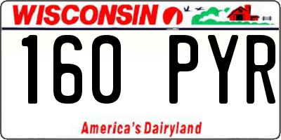 WI license plate 160PYR