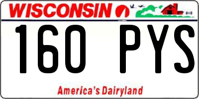 WI license plate 160PYS
