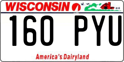 WI license plate 160PYU