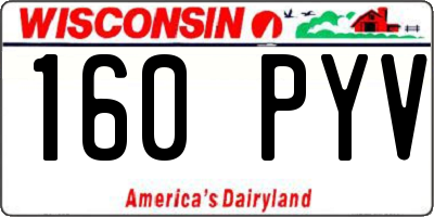 WI license plate 160PYV