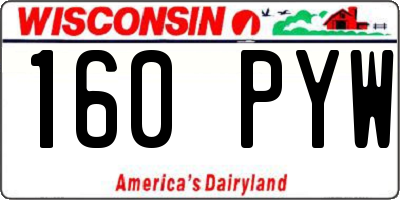 WI license plate 160PYW