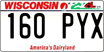 WI license plate 160PYX