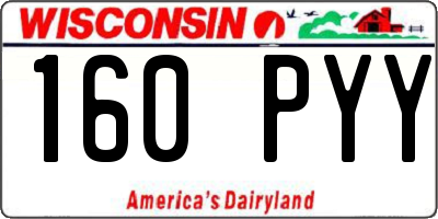 WI license plate 160PYY
