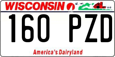 WI license plate 160PZD