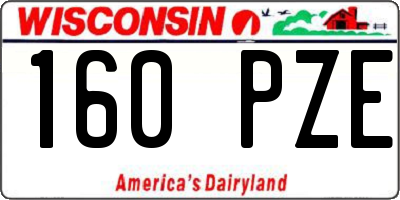 WI license plate 160PZE