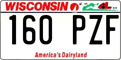 WI license plate 160PZF
