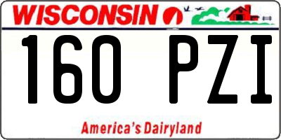 WI license plate 160PZI