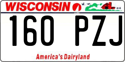 WI license plate 160PZJ