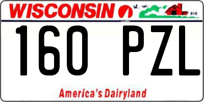 WI license plate 160PZL
