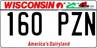 WI license plate 160PZN