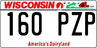 WI license plate 160PZP