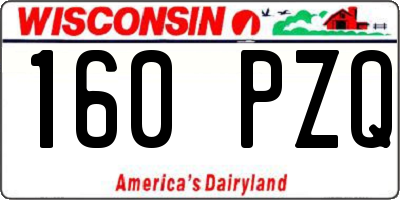 WI license plate 160PZQ