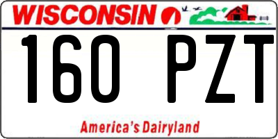 WI license plate 160PZT