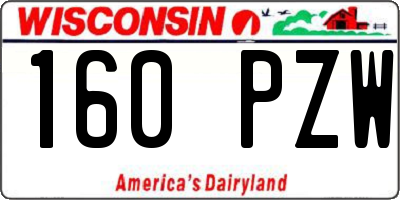 WI license plate 160PZW